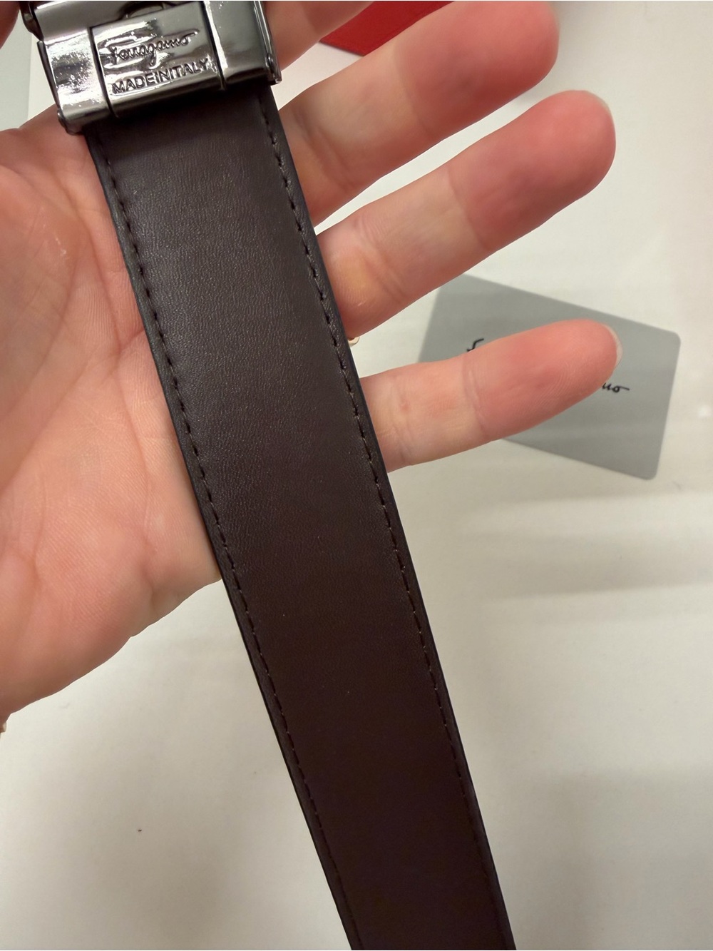 Salvatore Ferragamo Reversible Black & Brown Leather Double Gancini Belt - Picture 5 of 11